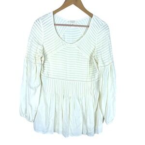 Sundance Womens Cream Long Sleeve Rayon Blouse Tunic Sz‎ M Cottagecore Prairie